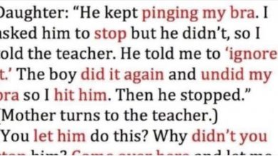 Photo of A boy at school snapped her bra – What she did next Is gold