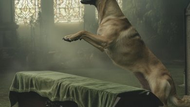 Photo of Dog’s Alarm at the Coffin Prompts Son to Uncover an Empty Casket