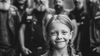Photo of “Barefoot Little Girl Trusted Motorcycle Riders Over Police to Save Her Hurt Mom”