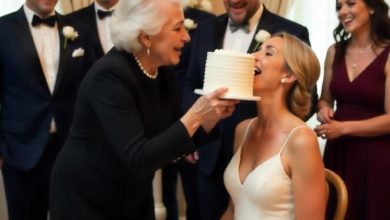 Photo of “She smashed cake in my face at our wedding. I stayed calm, grabbed the mic, and spoke one line.”