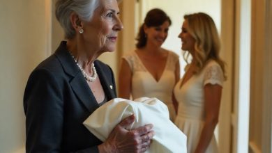 Photo of Half a year of sewing my daughter’s wedding dress by hand, and when I stepped into the bridal suite, I heard her chuckle, “If she asks, simply say it doesn’t fit.”          Ask ChatGPT