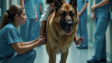 Photo of Police Dog Brings Injured Girl Into a Hospital — The Aftermath Left People Without Words!