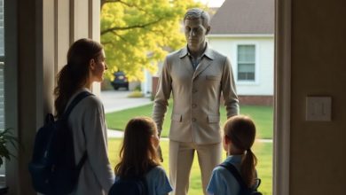 Photo of A Life-Sized Statue of My Husband Appeared on Our Porch – The Secret Behind It Left Me No Choice but to Act