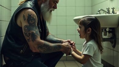 Photo of Terrified Little Girl With Bruises Turned to a Fearsome Biker, Begging Him to Rescue Her From Her Stepfather