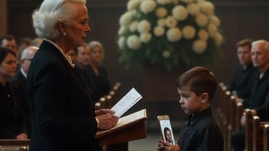Photo of My eight year old son stood up at the funeral and revealed what his father had recorded