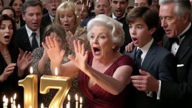 Photo of At my son’s seventeenth birthday celebration, a wealthy relative leaned back in her chair and said with open contempt, “Your boy is nothing more than a charity case — a nobody without a true family line.” Her words cut through the room like a blade. I gently wrapped my arm around my son and pressed a soft smile onto my face. “You’re right,” I replied quietly. “He is adopted. But…” That single unfinished word hung in the air for only a second before the massive banquet hall doors swung open with explosive force. A tall billionaire with silver hair stepped inside, each tap of his cane clicking sharply against the polished marble floor. The guests gasped as he walked straight toward my son. He stopped before him and spoke with unwavering calm. “Grandson,” he said, “I apologize for being late. And from this day forward, everything I own — my entire empire — is yours.” The silence that followed was heavy enough to crush the room.