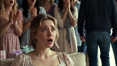 Photo of The tiny crocheted baby shoe slid from my shaking hand and landed on the pink-and-blue tablecloth as softly as a surrender flag. Dozens of faces—my mother, old friends, neighbors—were staring at me like witnesses to a disaster they couldn’t stop. The sweet smell of lavender tea and sugary frosting suddenly felt thick and suffocating.