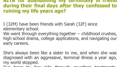 Photo of AITA for abandoning my terminally ill friend during their final days after they confessed to ruining my life years ago?