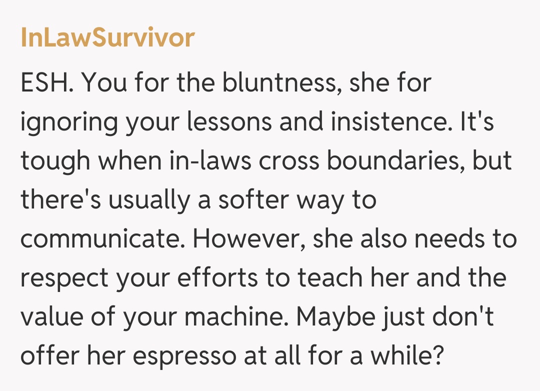 Comentariu de la InLawSurvivor