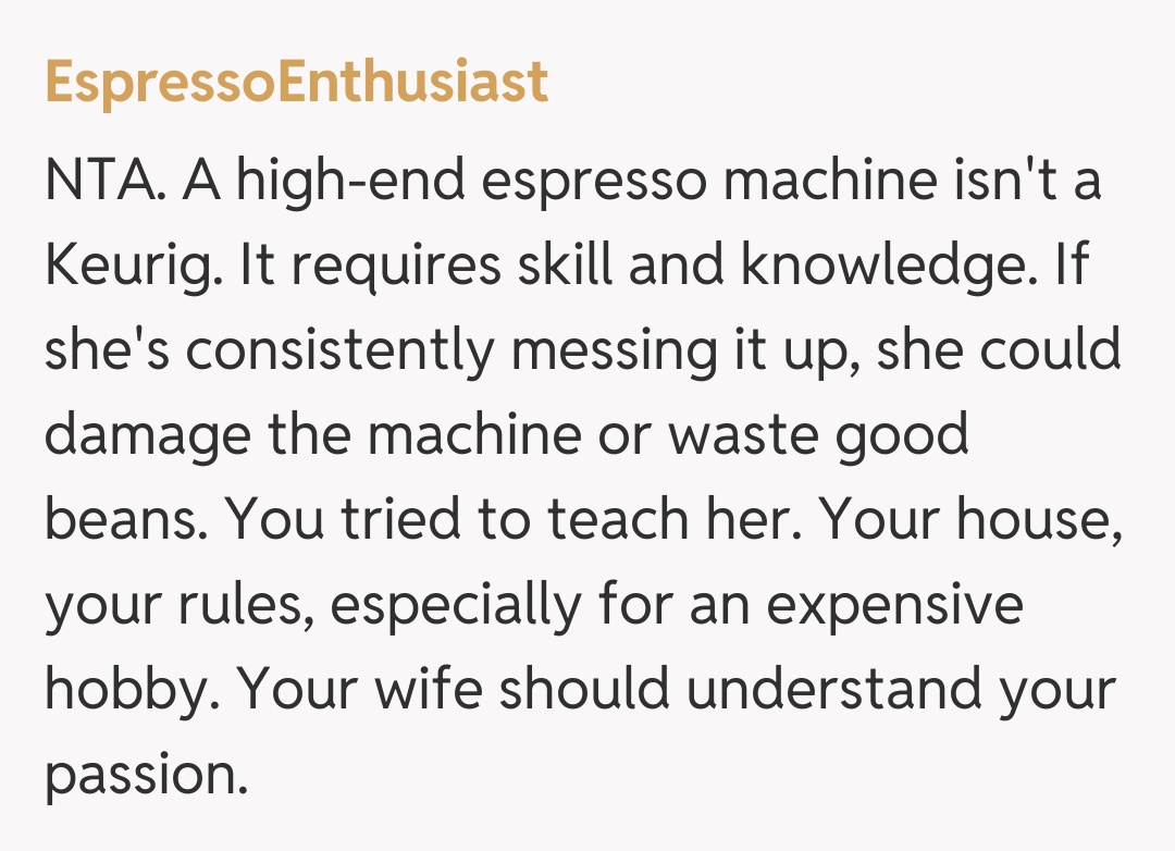 Comentariu de la EspressoEnthusiast