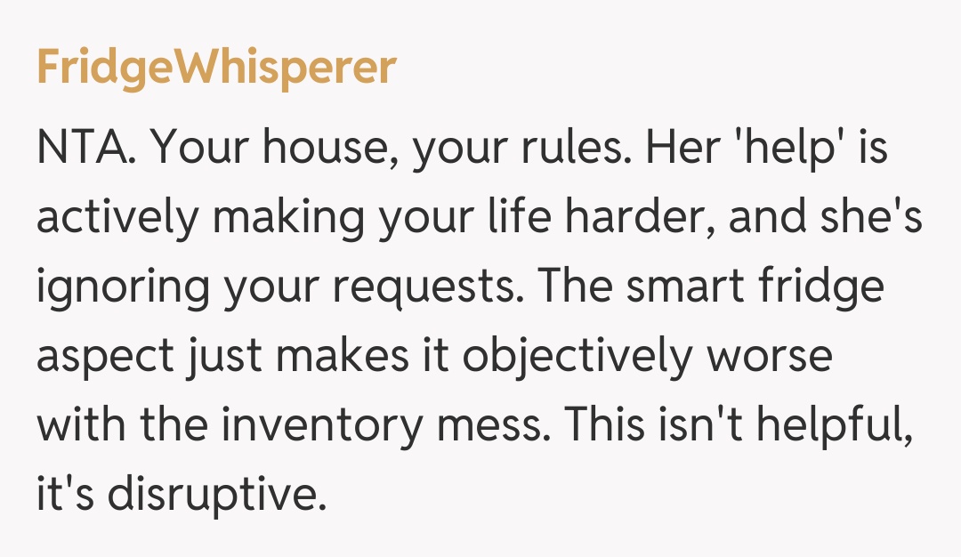 Comentariu de la FridgeWhisperer