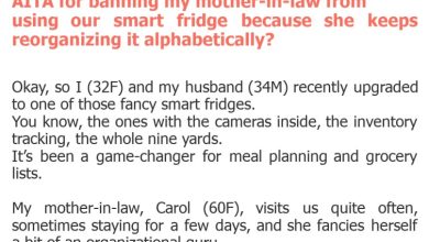 Photo of AITA for banning my mother-in-law from using our smart fridge because she keeps reorganizing it alphabetically?