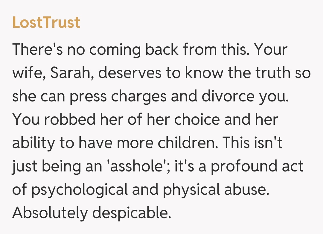 Comentariu de la LostTrust