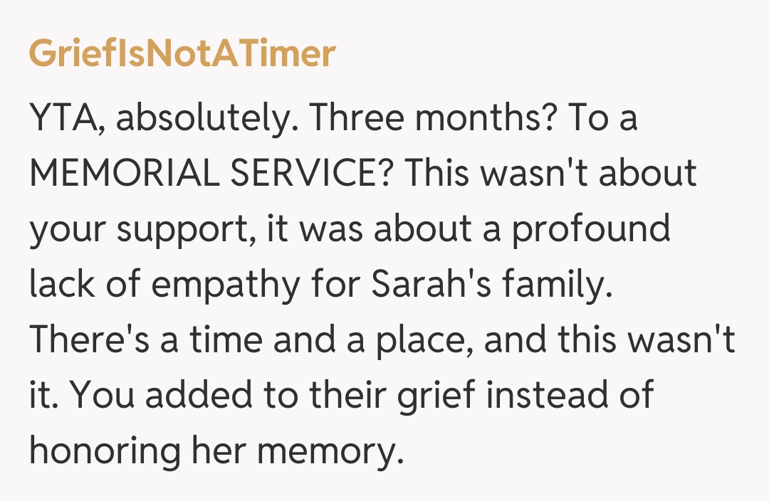 Comentariu de la GriefIsNotATimer