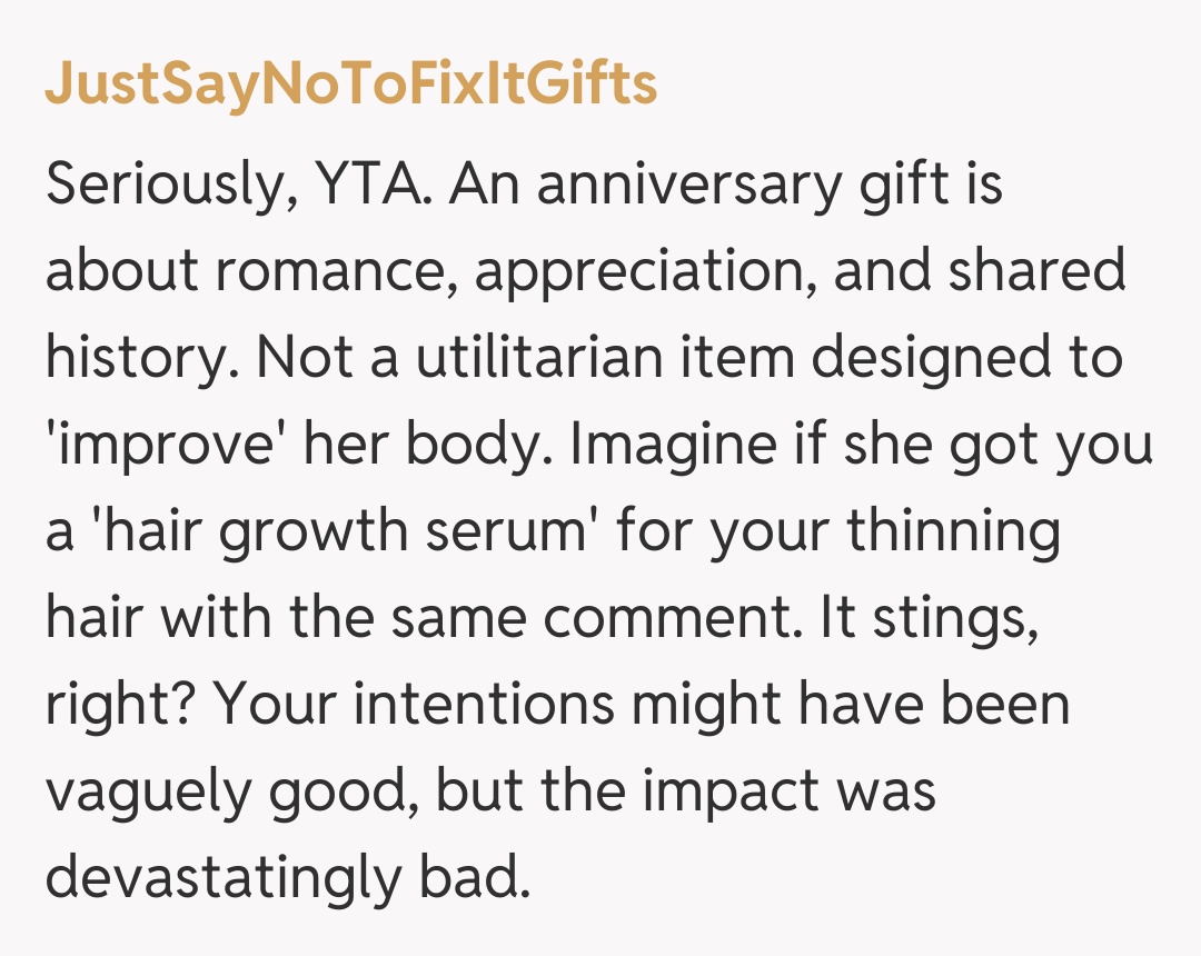 Comentariu de la JustSayNoToFixItGifts