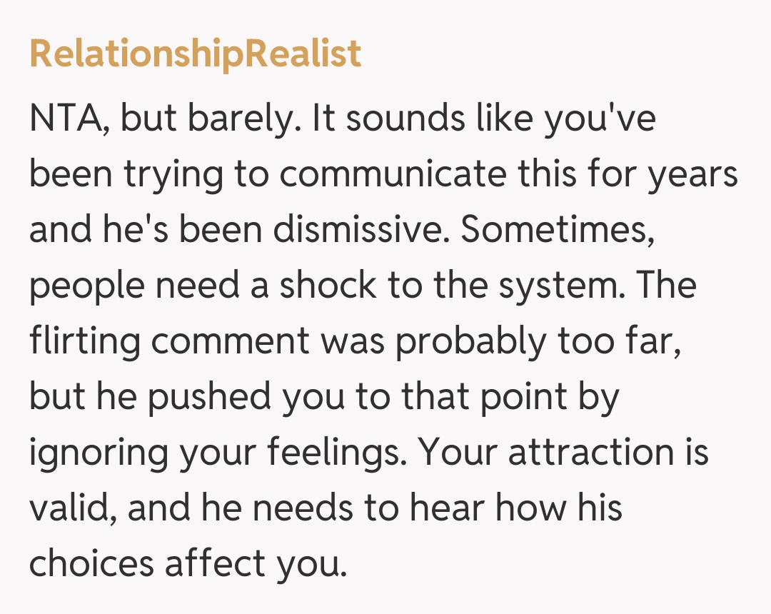 Comentariu de la RelationshipRealist