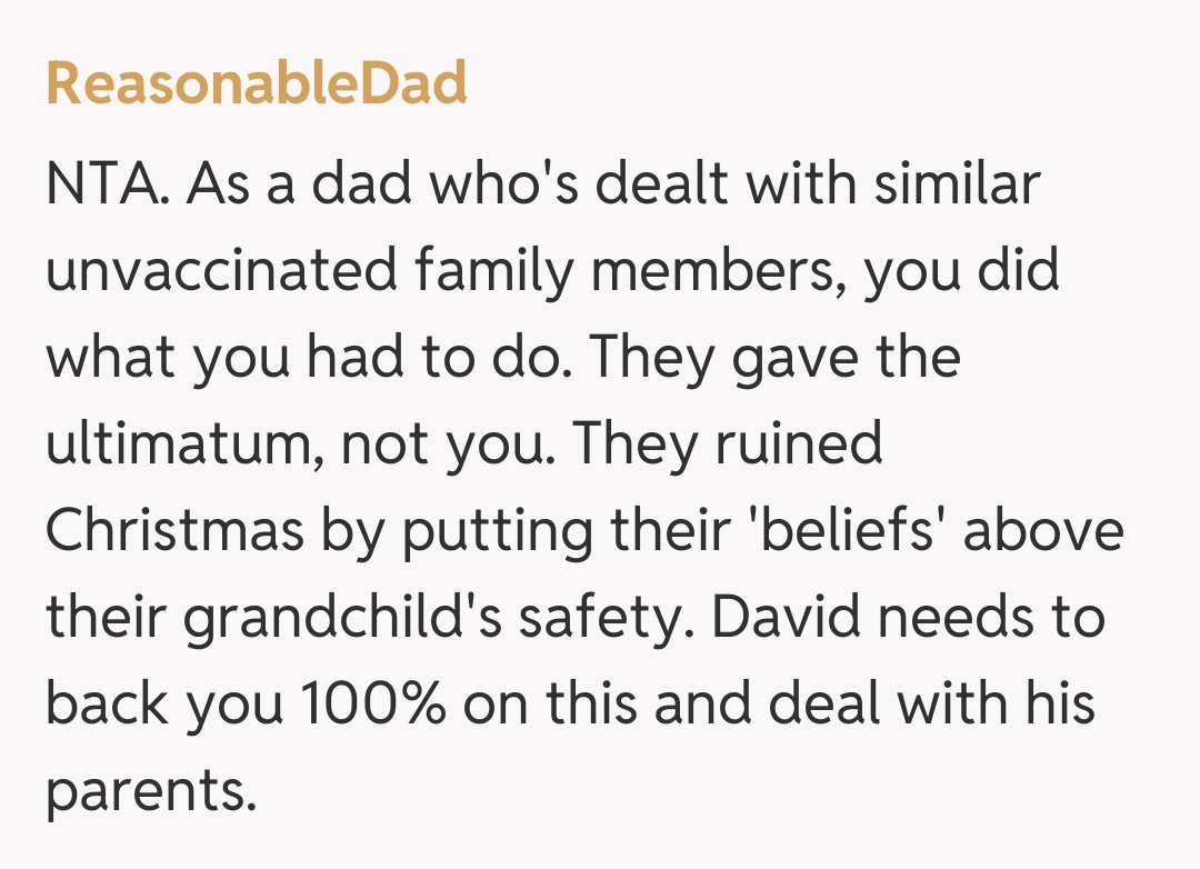 Comentariu de la ReasonableDad