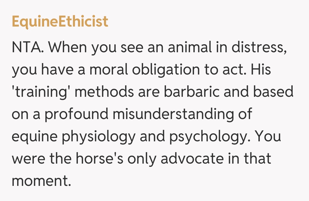 Comentariu de la EquineEthicist