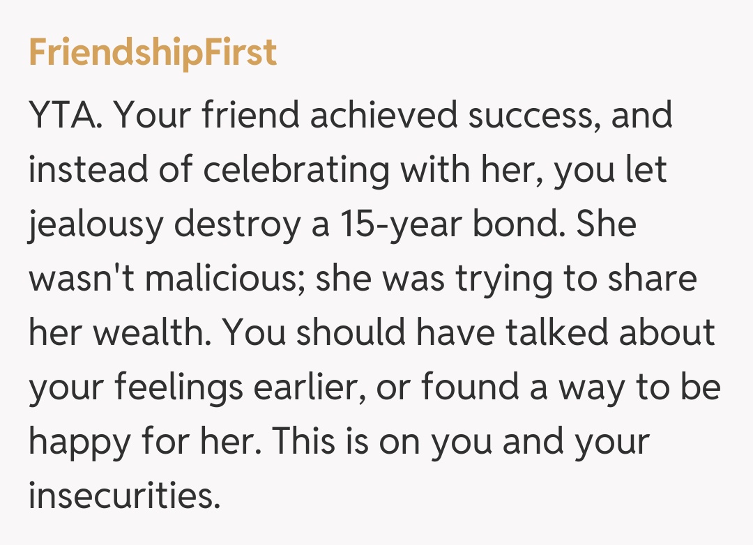 Comentariu de la FriendshipFirst