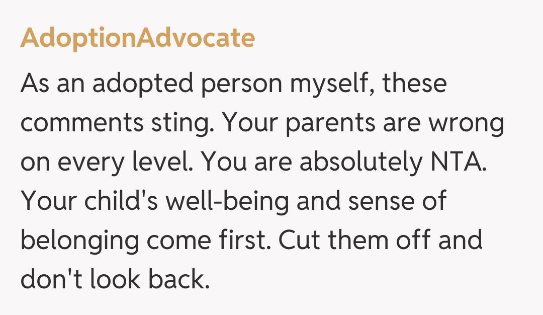 Comentariu de la AdoptionAdvocate