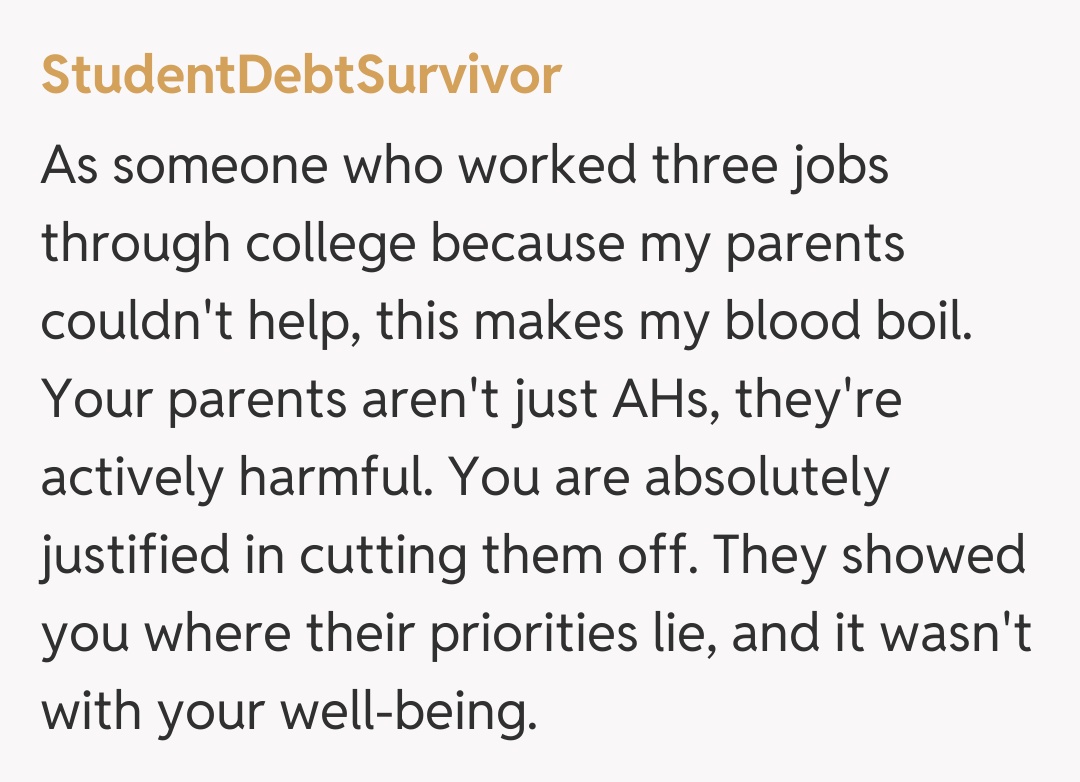 Comentariu de la StudentDebtSurvivor