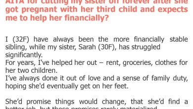 Photo of AITA for cutting my sister off forever after she got pregnant with her third child and expects me to help her financially?