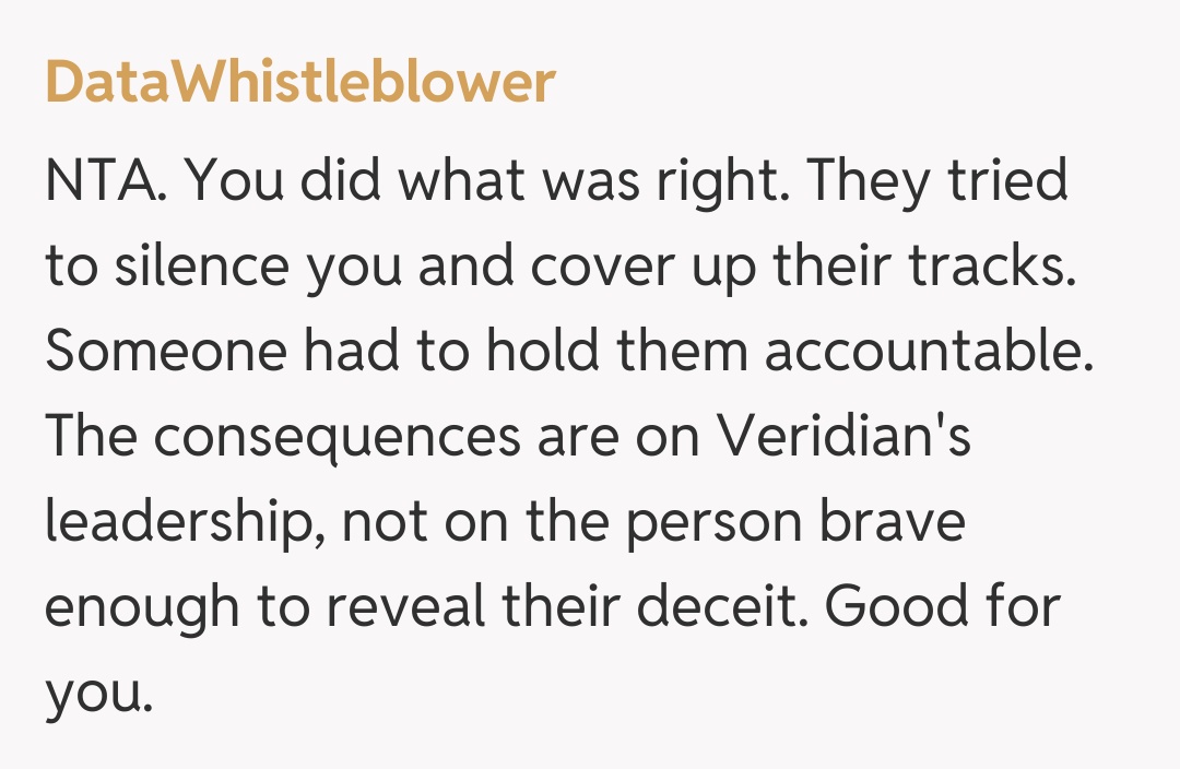 Comentariu de la DataWhistleblower
