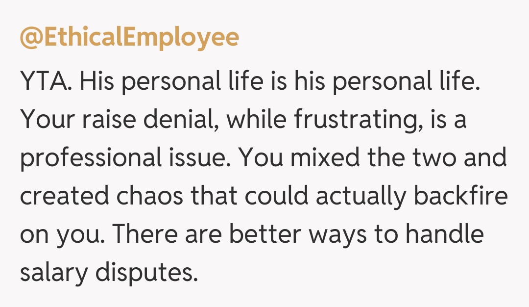 Comentariu de la @EthicalEmployee