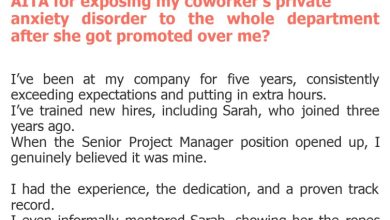Photo of AITA for exposing my coworker’s private anxiety disorder to the whole department after she got promoted over me?