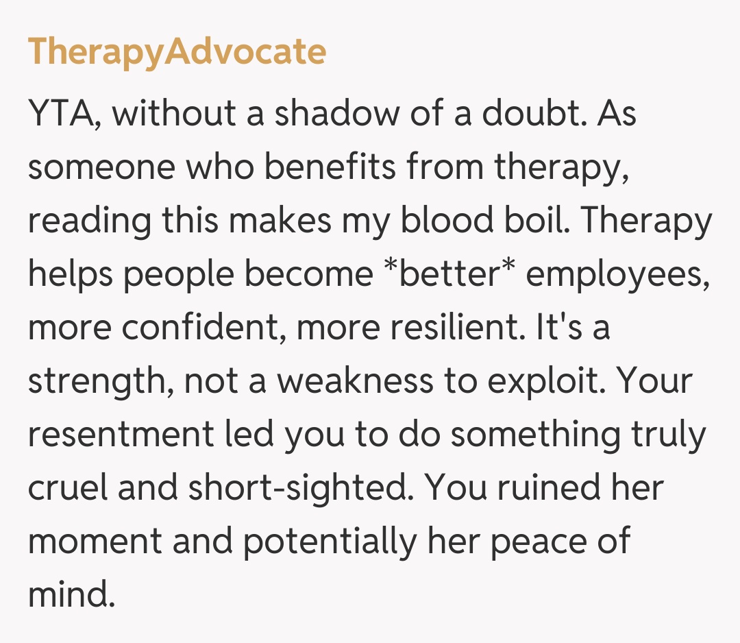 Comentariu de la TherapyAdvocate