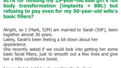 Photo of AITA for funding my 25-year-old side girl’s full body transformation (implants + BBL) but refusing to pay even for my 50-year-old wife’s basic fillers?
