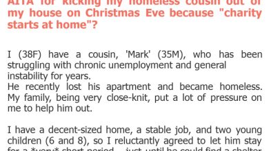 Photo of AITA for kicking my homeless cousin out of my house on Christmas Eve because “charity starts at home”?