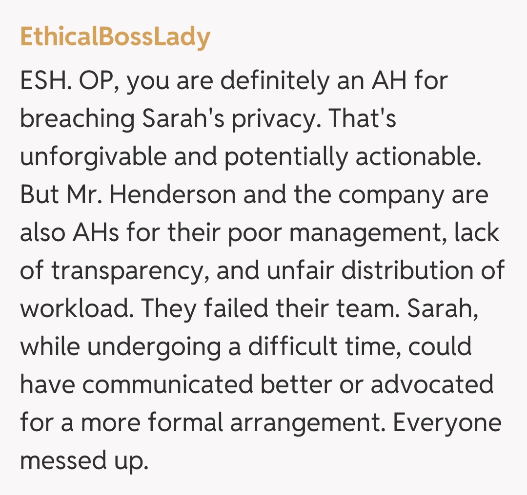 Comentariu de la EthicalBossLady