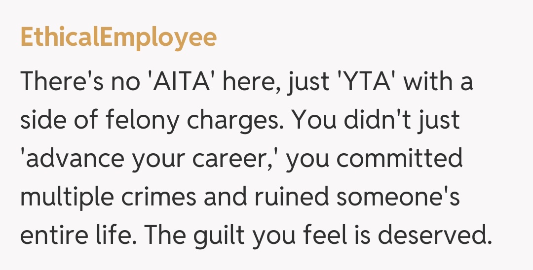 Comentariu de la EthicalEmployee