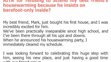 Photo of AITA for refusing to attend my best friend’s housewarming because he insists on barefoot-only inside?