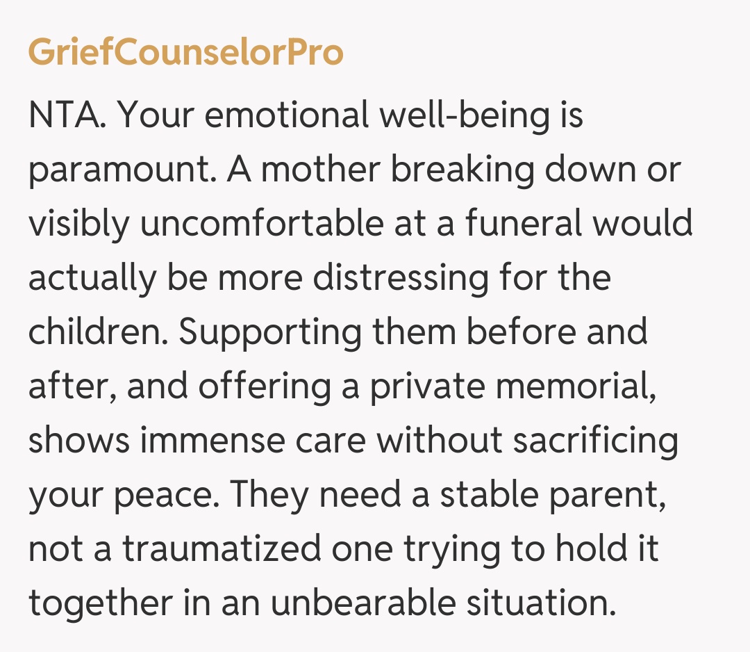 Comentariu de la GriefCounselorPro