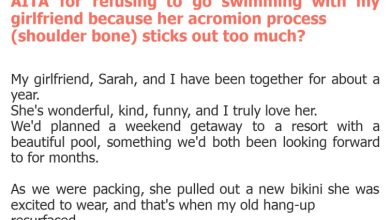 Photo of AITA for refusing to go swimming with my girlfriend because her acromion process (shoulder bone) sticks out too much?