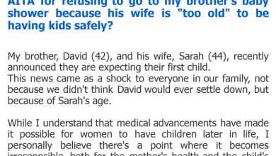 Photo of AITA for refusing to go to my brother’s baby shower because his wife is “too old” to be having kids safely?