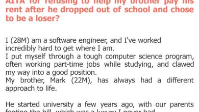 Photo of AITA for refusing to help my brother pay his rent after he dropped out of school and chose to be a loser?