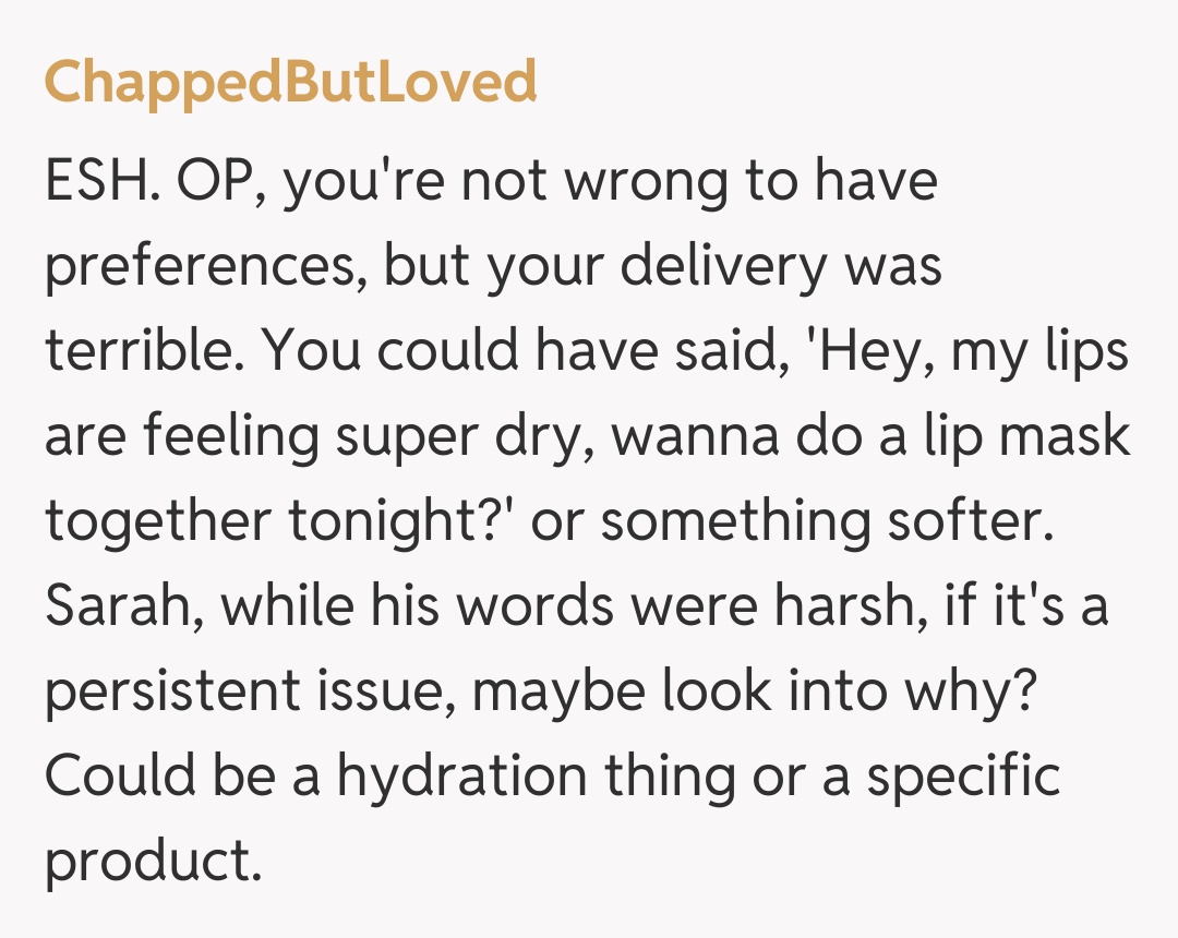 Comentariu de la ChappedButLoved