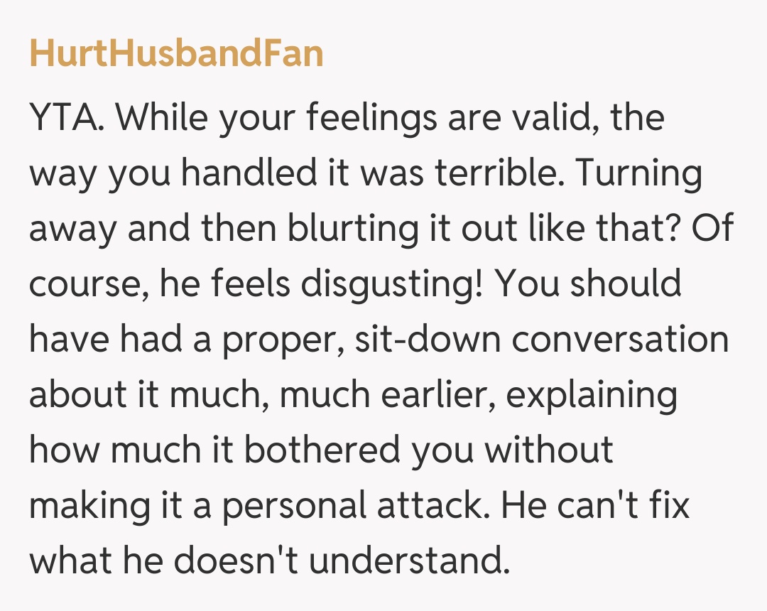 Comentariu de la HurtHusbandFan