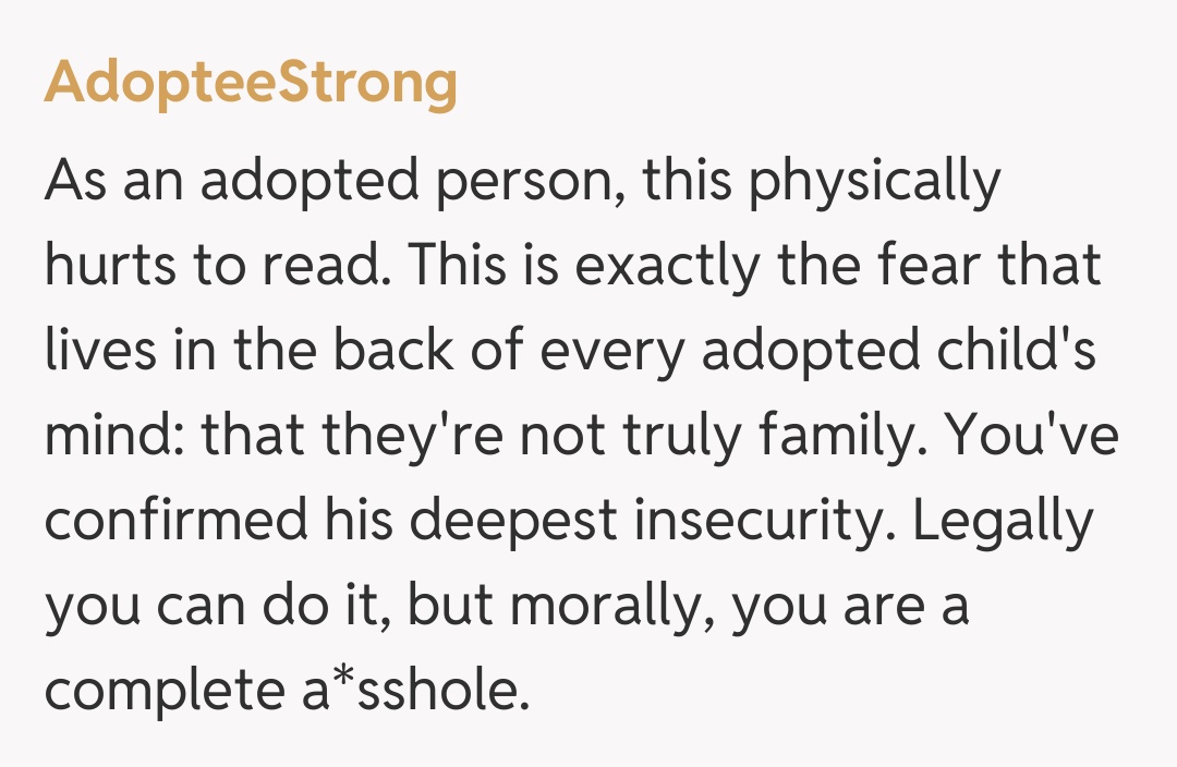 Comentariu de la AdopteeStrong