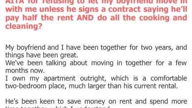 Photo of AITA for refusing to let my boyfriend move in with me unless he signs a contract saying he’ll pay half the rent AND do all the cooking and cleaning?