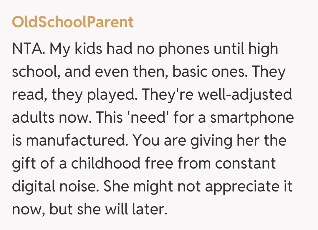 Comentariu de la OldSchoolParent