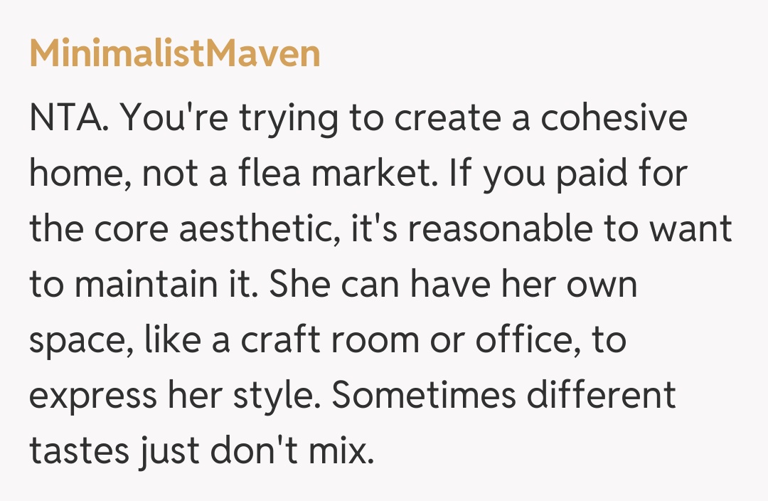 Comentariu de la MinimalistMaven