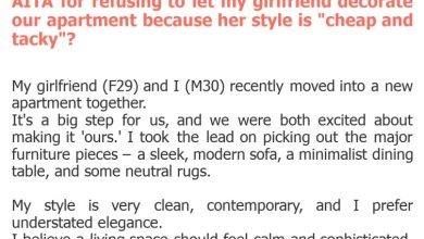 Photo of AITA for refusing to let my girlfriend decorate our apartment because her style is “cheap and tacky”?