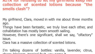 Photo of AITA for refusing to let my girlfriend keep her collection of scented lotions because “the smells clash”?
