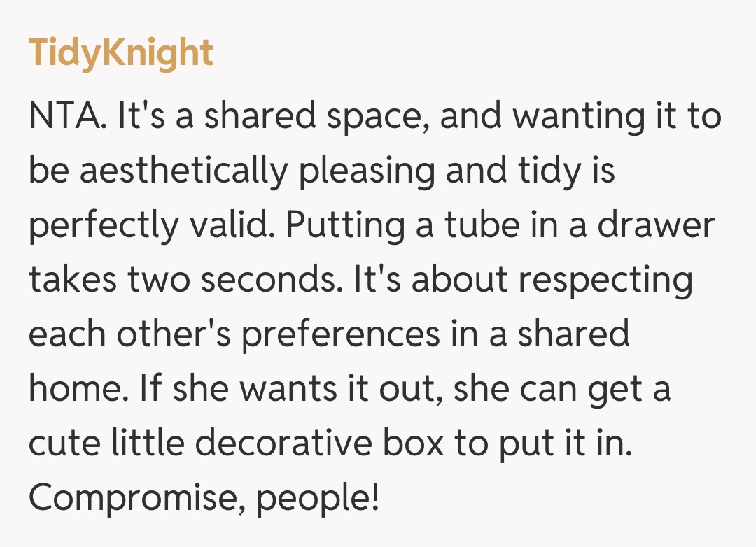 Comentariu de la TidyKnight