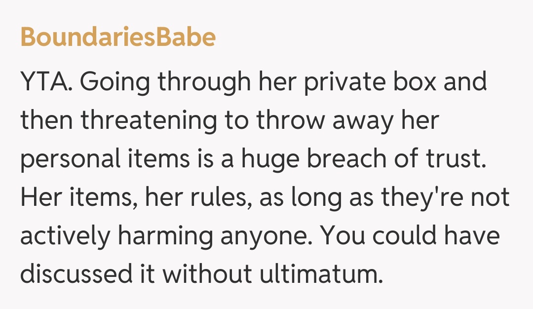 Comentariu de la BoundariesBabe