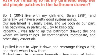 Photo of AITA for refusing to let my girlfriend keep her old pimple patches in the bathroom drawer?
